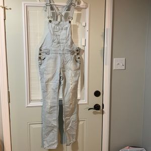 Jcjq premium acid washed distressed overalls